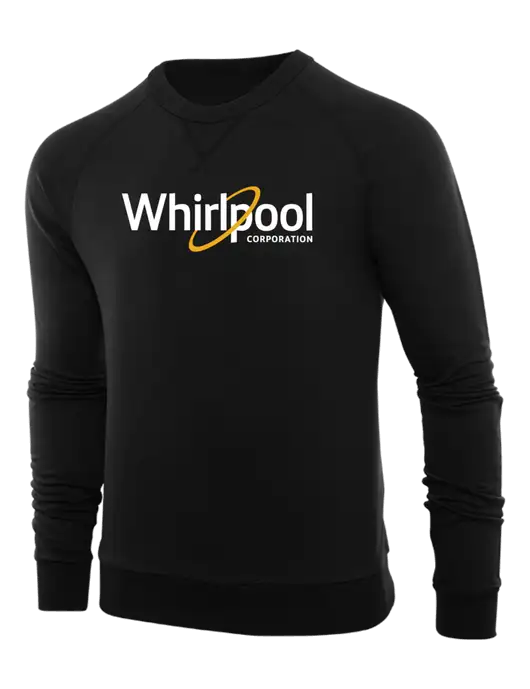 Allmade Deep Black Organic French Terry Crewneck Sweatshirt w/Whirlpool Corporation Logo