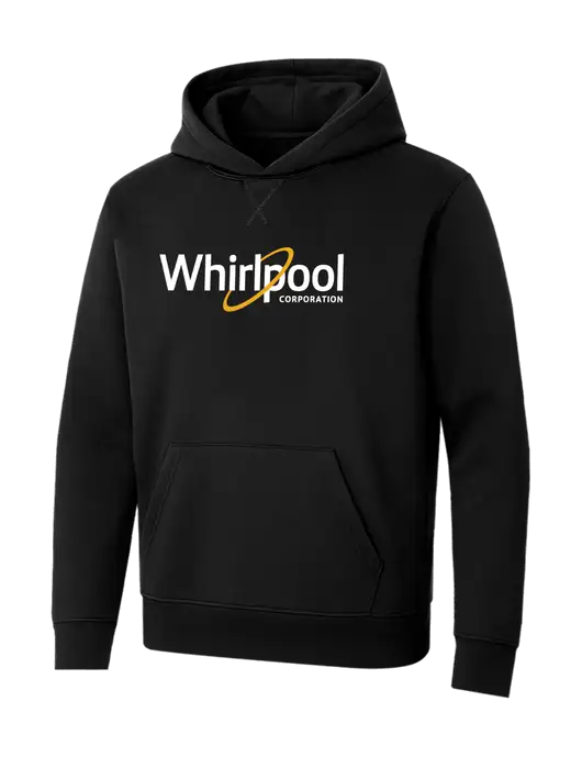 Allmade Deep Black Organic French Terry Pullover Hoodie w/Whirlpool Corporation Logo