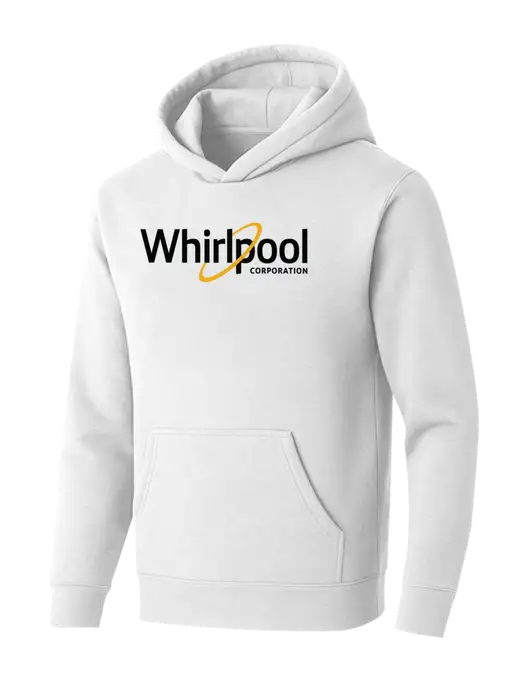 BELLA+CANVAS Heathered White Sponge Fleece Pullover Hoodie w/Whirlpool Corporation Logo