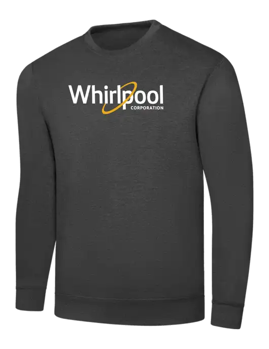 Dark Heather Grey 7.8 oz Ring Spun Crew Sweatshirt w/Whirlpool Corporation Logo