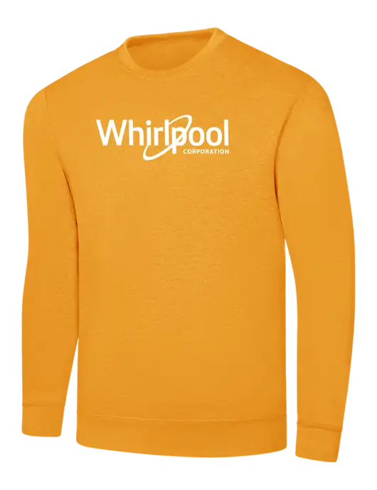 Gold 7.8 oz Ring Spun Crew Sweatshirt
 w/Whirlpool Corporation Logo