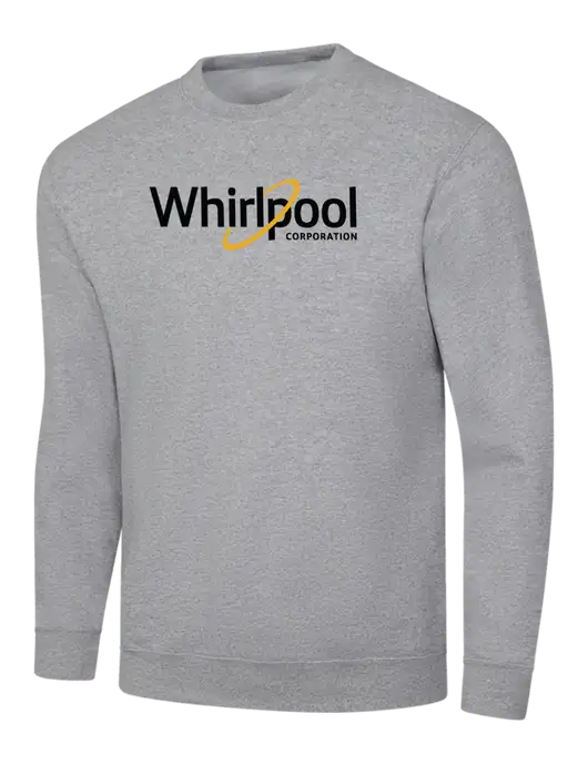 Light Grey Heather 7.8 oz Ring Spun Crew Sweatshirt w/Whirlpool Corporation Logo