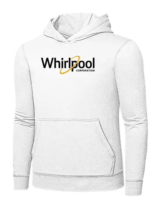 White 7.8 oz Ring Spun Hooded Sweatshirt w/Whirlpool Corporation Logo