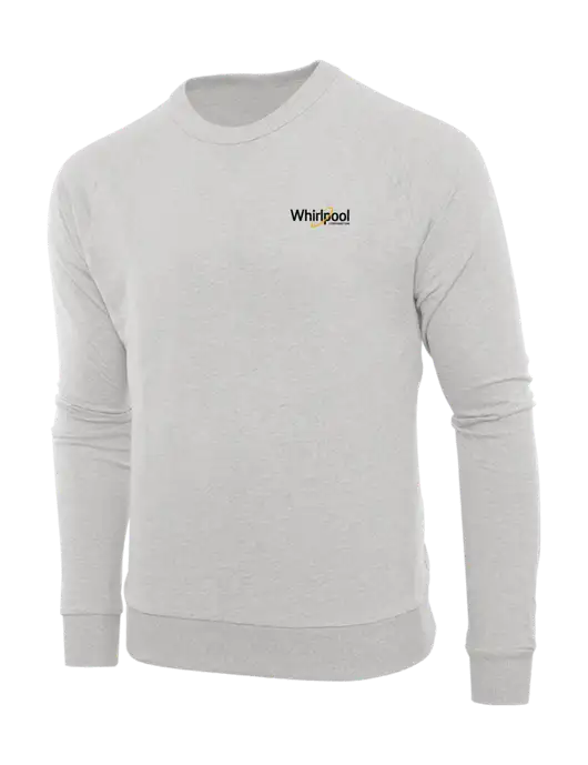 Allmade Granite Grey Heather Organic French Terry Crewneck Sweatshirt w/Whirlpool Corporation Logo