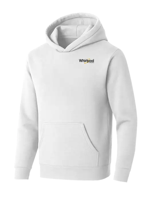 BELLA+CANVAS Heathered White Sponge Fleece Pullover Hoodie w/Whirlpool Corporation Logo