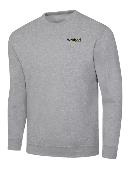 Light Grey Heather 7.8 oz Ring Spun Crew Sweatshirt w/Whirlpool Corporation Logo