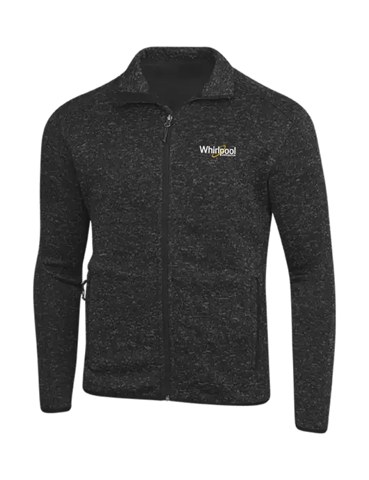 Black Heather Sweater Fleece Jacket w/Whirlpool Corporation Logo