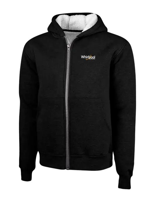 Cornerstone Black Heavyweight Sherpa Lined Hooded Fleece Jacket w/Whirlpool Corporation Logo