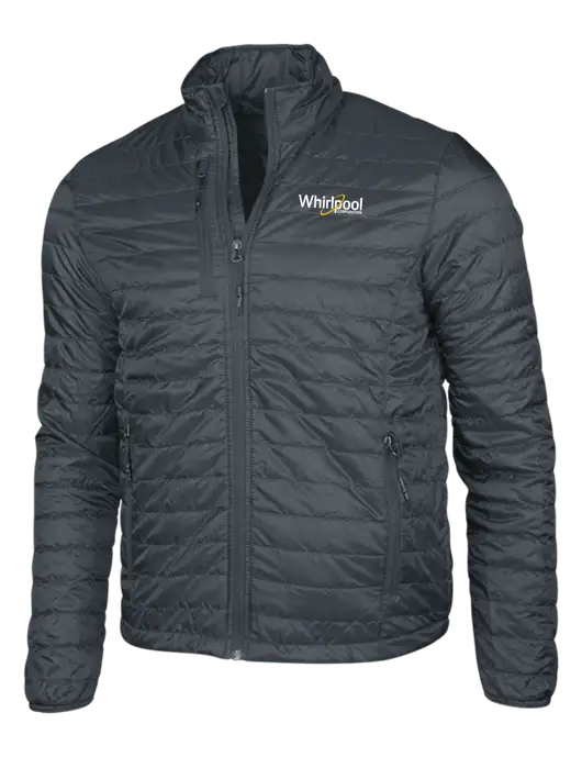 Dark Grey Puffy Packable Jacket w/Whirlpool Corporation Logo