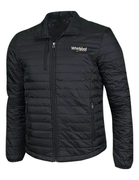 Deep Black Puffy Packable Jacket w/Whirlpool Corporation Logo