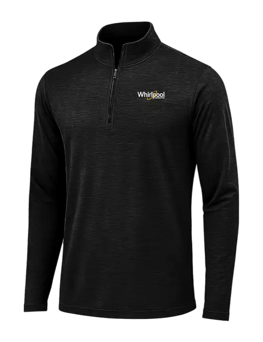 Black Triad Solid Posicharge Tri-Blend Wicking 1/4 Zip Pullover w/Whirlpool Corporation Logo