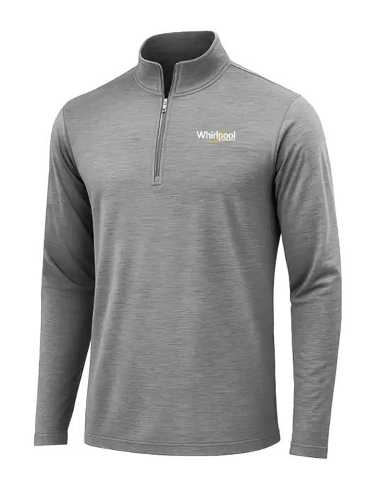 Dark Grey Heather Posicharge Tri-Blend Wicking 1/4 Zip Pullover w/Whirlpool Corporation Logo