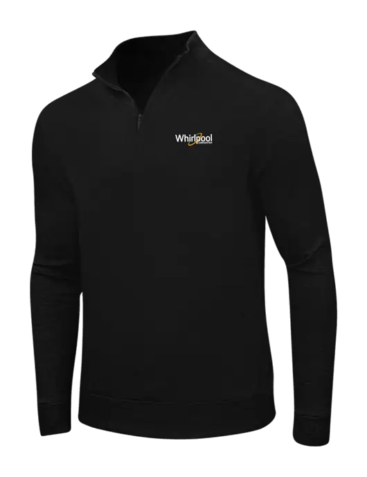 Deep Black/Charcoal Heather Interlock 1/4 Zip w/Whirlpool Corporation Logo