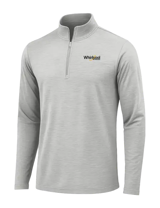 Light Grey Heather Posicharge Tri-Blend Wicking 1/4 Zip Pullover w/Whirlpool Corporation Logo