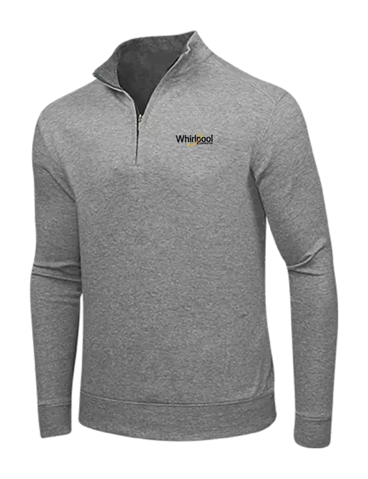 Medium Heather Grey/Charcoal Heather Interlock 1/4 Zip w/Whirlpool Corporation Logo
