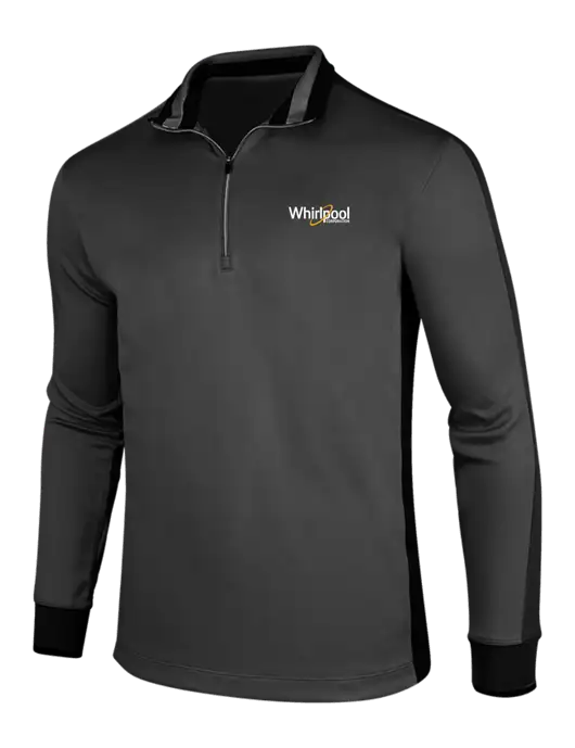 NIKE Anthracite Heather/Black Dry-Fit 1/2 Zip Cover-Up w/Whirlpool Corporation Logo