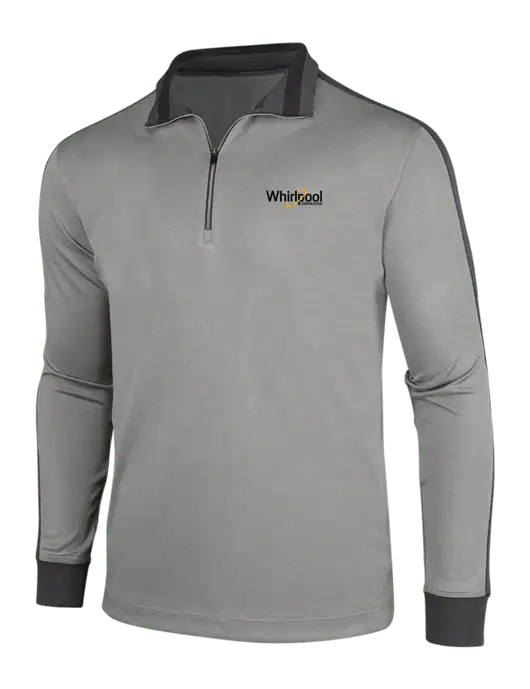 NIKE Athletic Grey/Heather Dark Grey Dry-Fit 1/2 Zip Cover-Up w/Whirlpool Corporation Logo