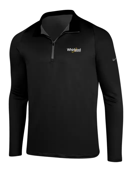 NIKE Black/Dark Grey Dry-Fit Stretch 1/2 Zip Cover-Up w/Whirlpool Corporation Logo