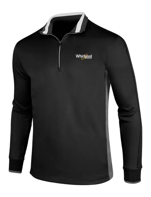 NIKE Black/Dark Grey/White Dry-Fit 1/2 Zip Cover-Up w/Whirlpool Corporation Logo