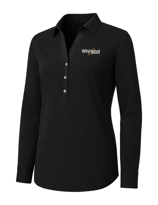Womens Black City Stretch Shirt w/Whirlpool Corporation Logo