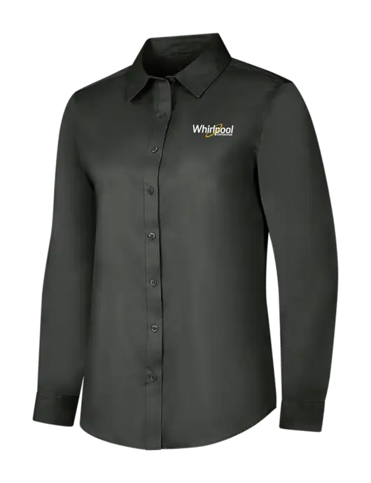 Dark Grey Womens Long Sleeve Superpro React Twill Shirt w/Whirlpool Corporation Logo