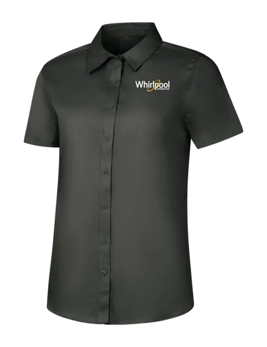 Womens Dark Grey Short Sleeve Superpro React Twill Shirt w/Whirlpool Corporation Logo