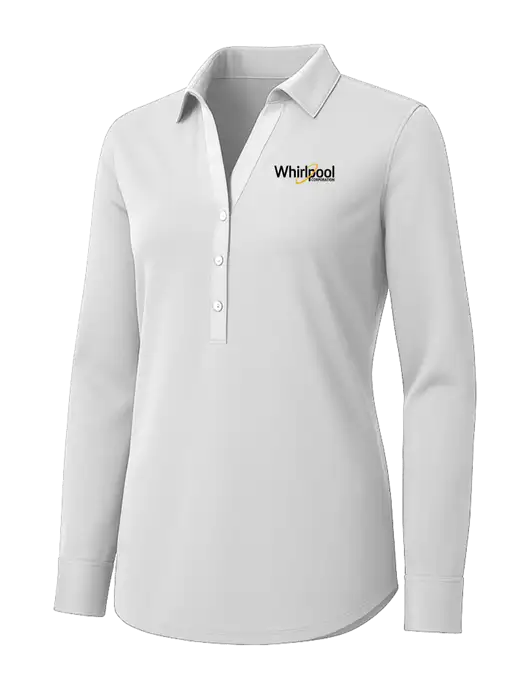 Womens White City Stretch Shirt w/Whirlpool Corporation Logo