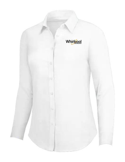 White Womens SuperPro Oxford Shirt w/Whirlpool Corporation Logo