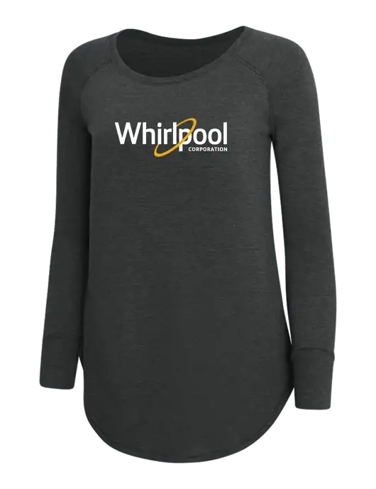 Womens Perfect Wide Collar Tunic Tri-Blend Black Frost 4.5 oz T-Shirt w/Whirlpool Corporation Logo