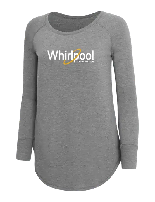 Womens Perfect Wide Collar Tunic Tri-Blend Grey Frost 4.5 oz T-Shirt w/Whirlpool Corporation Logo