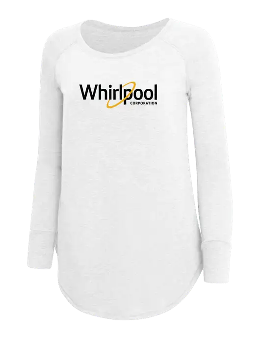 Womens Perfect Wide Collar Tunic Tri-Blend White 4.5 oz T-Shirt w/Whirlpool Corporation Logo