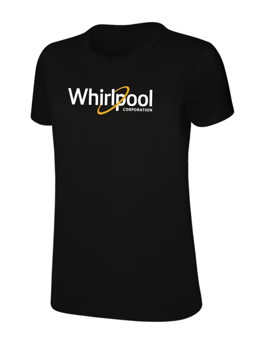 Womens Ring Spun Jet Black 4.5 oz T-Shirt w/Whirlpool Corporation Logo