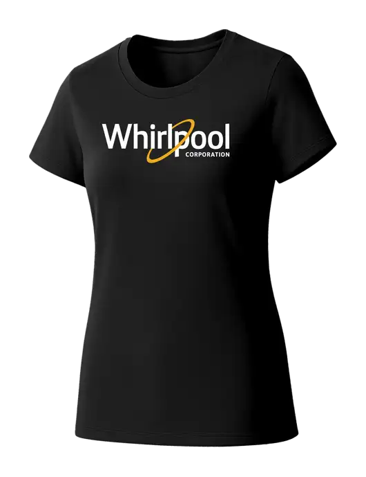 Womens Seriously Soft Black T-Shirt w/Whirlpool Corporation Logo