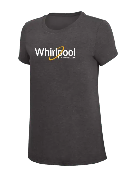 Womens Simply Soft Heather Charcoal 4.5oz  Poly/Combed Ring Spun Cotton T-Shirt w/Whirlpool Corporation Logo