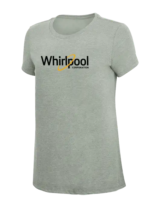 Womens Simply Soft Heathered Light Grey 4.5oz Poly/Combed Ring Spun Cotton T-Shirt w/Whirlpool Corporation Logo