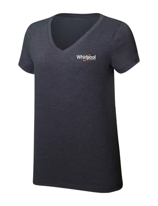 Womens Simply Soft V-Neck Heather Charcoal 4.5oz  Poly/Combed Ring Spun Cotton T-Shirt w/Whirlpool Corporation Logo