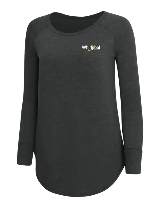 Womens Perfect Wide Collar Tunic Tri-Blend Black Frost 4.5 oz T-Shirt w/Whirlpool Corporation Logo