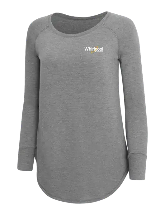 Womens Perfect Wide Collar Tunic Tri-Blend Grey Frost 4.5 oz T-Shirt w/Whirlpool Corporation Logo