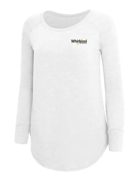 Womens Perfect Wide Collar Tunic Tri-Blend White 4.5 oz T-Shirt w/Whirlpool Corporation Logo