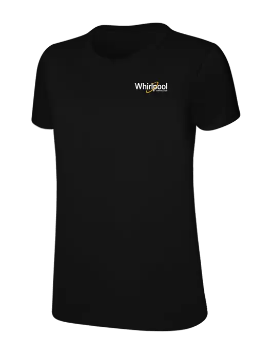 Womens Ring Spun Jet Black 4.5 oz T-Shirt w/Whirlpool Corporation Logo