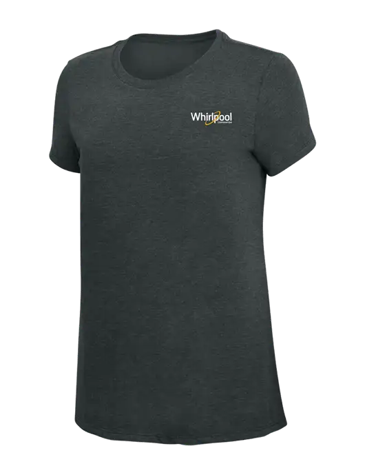 Womens Simply Soft Black Frost 4.5oz Poly/Combed Ring Spun Cotton T-Shirt w/Whirlpool Corporation Logo