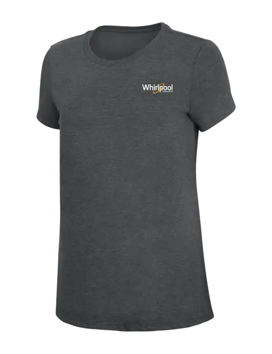 Womens Simply Soft Charcoal 4.5oz Poly/Combed Ring Spun Cotton T-Shirt w/Whirlpool Corporation Logo