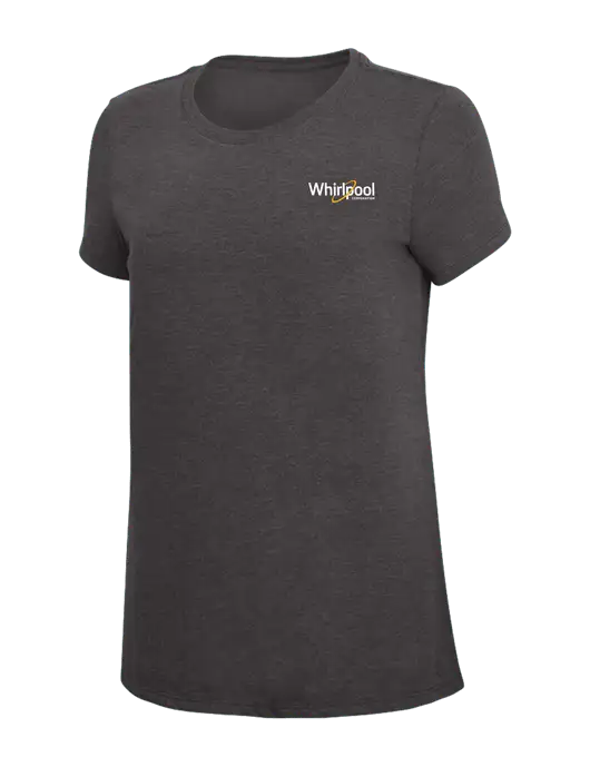 Womens Simply Soft Heather Charcoal 4.5oz  Poly/Combed Ring Spun Cotton T-Shirt w/Whirlpool Corporation Logo