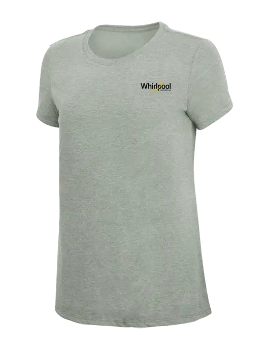 Womens Simply Soft Heathered Light Grey 4.5oz Poly/Combed Ring Spun Cotton T-Shirt w/Whirlpool Corporation Logo