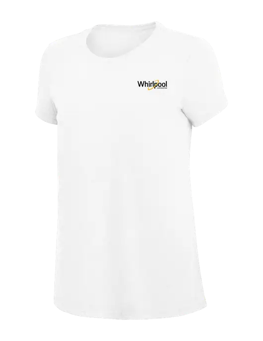 Womens Simply Soft White 4.5oz Poly/Combed Ring Spun Cotton T-Shirt
 w/Whirlpool Corporation Logo
